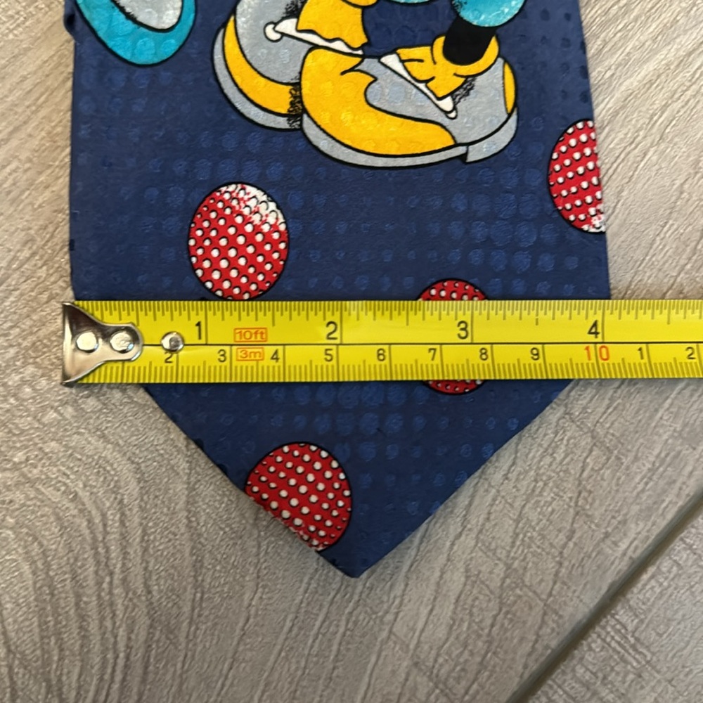 Disney Mickey & Co Mickey Mouse Golf tie 100% Silk Made in Italy Blue - Picture 2 of 11